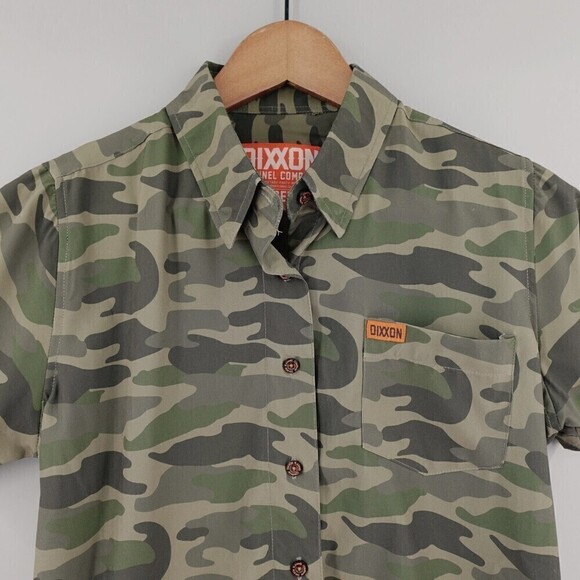 DIXXON Freebird Shirt Mens Small Green Camo Button-Up Party Versatile Comfort - Picture 3 of 14